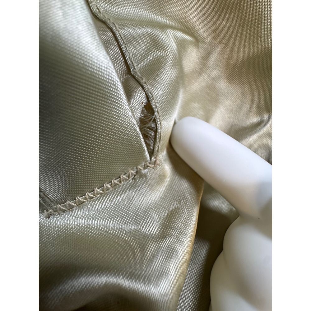#617 Vintage King Louie RUUD Satin Bomber Jacket Gold Mens Medium Made in USA - Picture 4 of 6